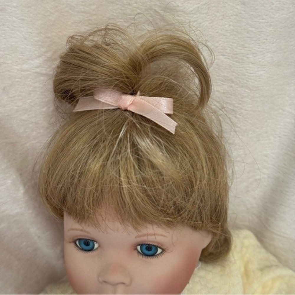 Vintage Baby Doll with Pink Ribbon and Lovey - Picture 7 of 7